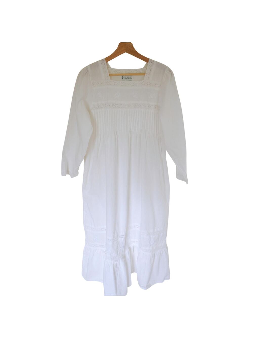 White Cotton Embroidered House Dress